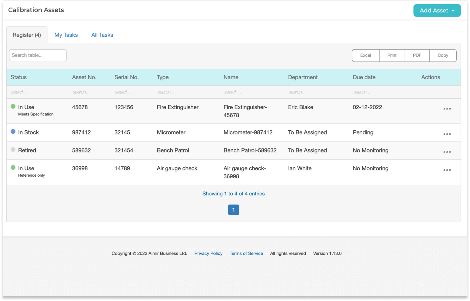 Asset Register